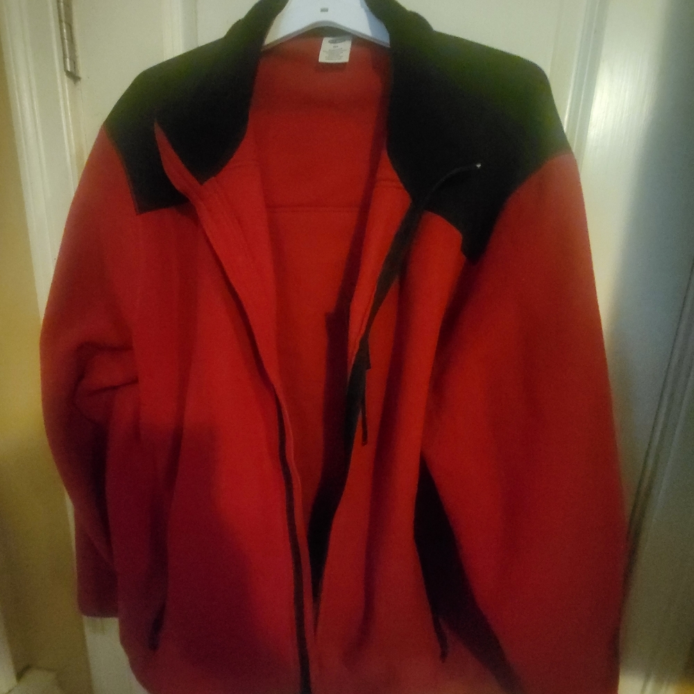 Old Navy Red and Black Lightweight Shirt Jacket